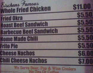 View Eischen's Bar Menu
