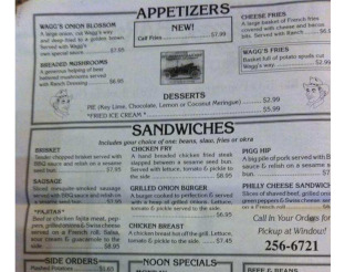 View Wagg's Bar-B-Q Menu