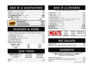 View Van's Pig Stand Menu