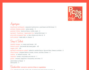 View Picasso Cafe Menu