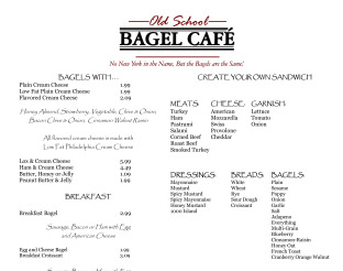 View Old School Bagel Cafe Menu