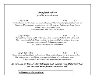 View Royal Bavaria Beer Menu