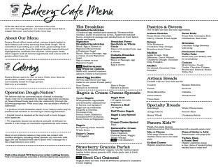 View Panera Bread Menu