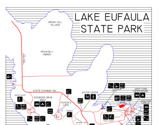 View Lake Eufaula State Park Map