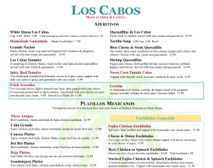 View Los Cabos Menu