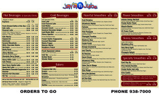 View Java N Juice Menu