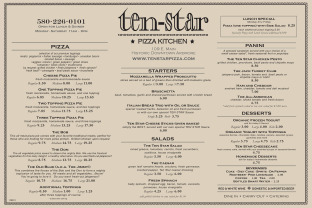 View Ten Star Pizza Menu