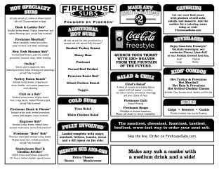 View Firehouse Subs Menu