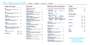 View Museum Grill Menu