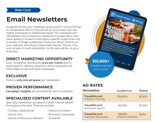 TravelOK Email Newsletter Rate Card