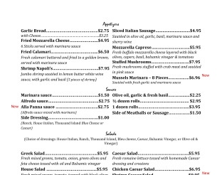 View Napoli's Menu