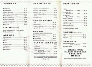 View Presley's Burgers Menu