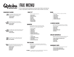 View Qdoba Mexican Grill Menu