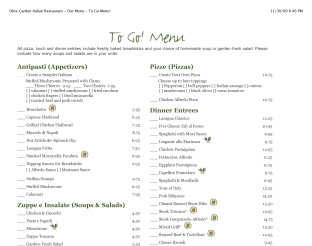 View Olive Garden Menu