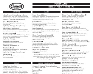 View Carino's Italian Menu