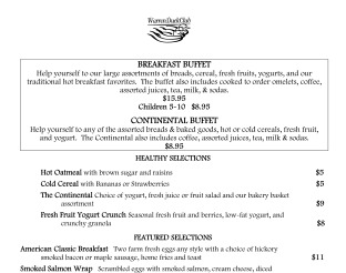 View Warren Duck Club Breakfast Menu