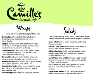 View Camille's Sidewalk Cafe Menu