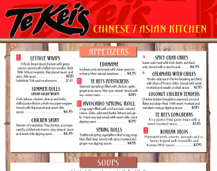 View Te Kei's Lunch Menu