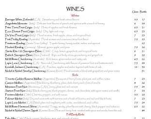 View Te Kei's Wine Menu