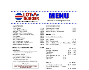 Preview of View Lot-A-Burger Menu