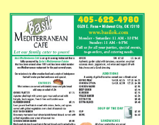 View Basil Mediterranean Cafe Menu